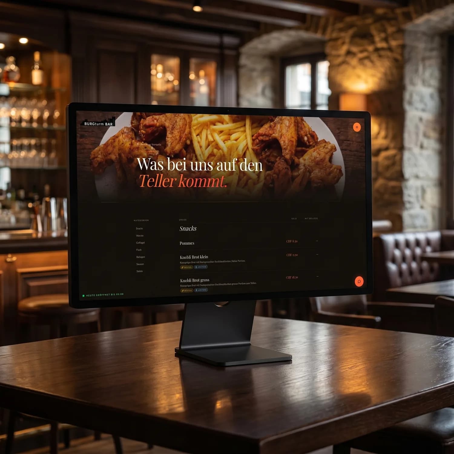 Burgturm Bar Seengen – Webdesign Detailansicht 3