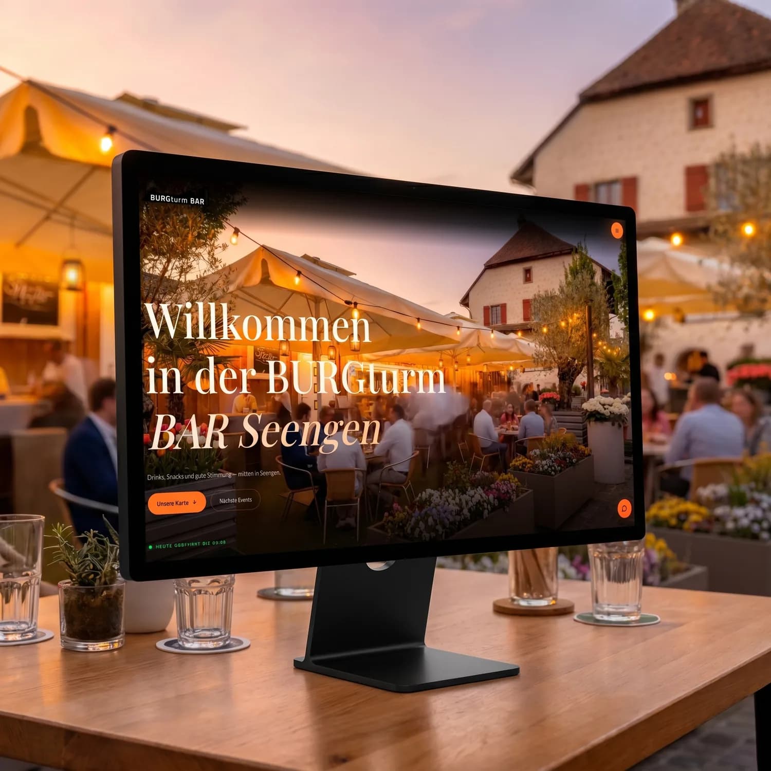 Webdesign-Projekt Burgturm Bar Seengen von Vlix