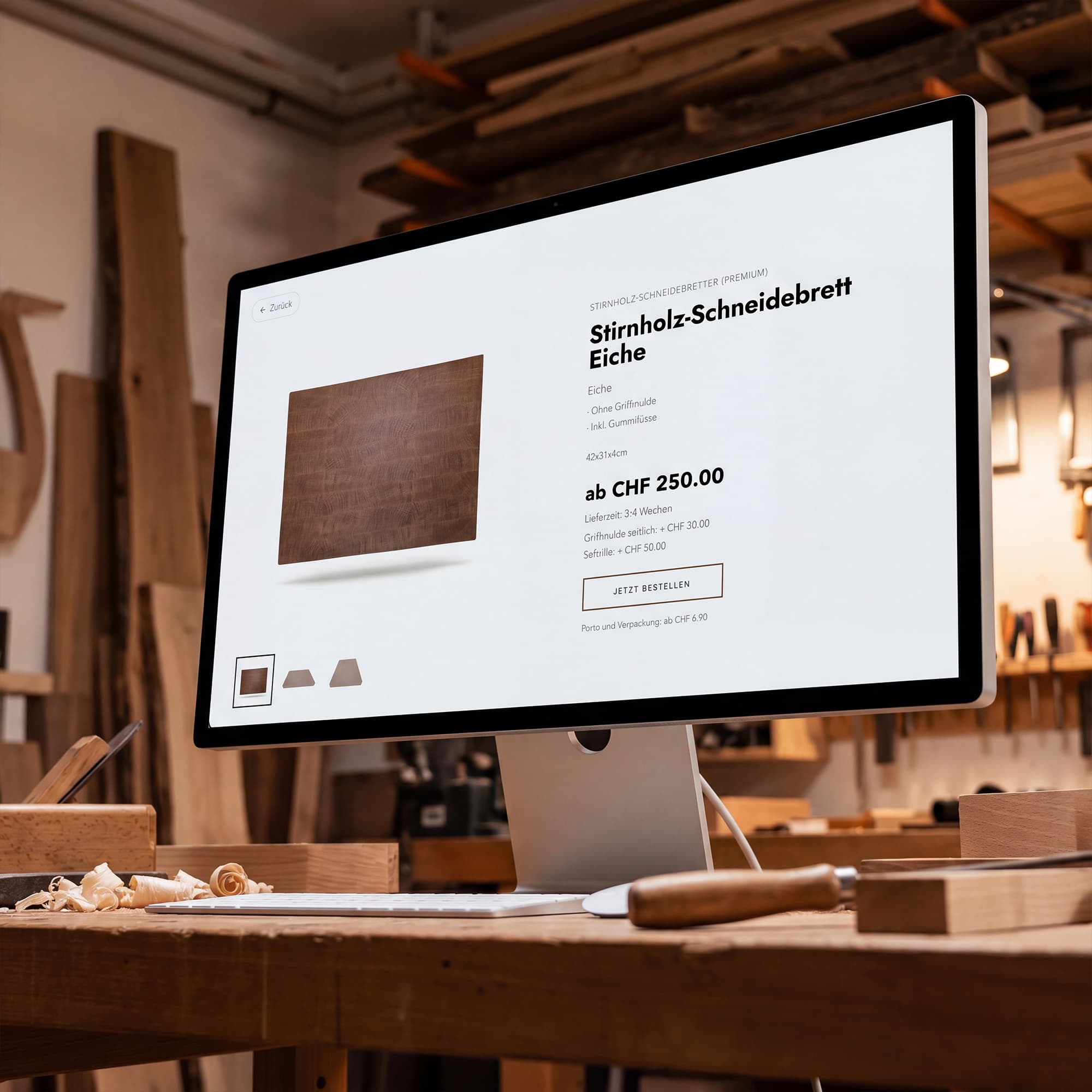 Holzmanufaktur Eichenberger – Webdesign Detailansicht 2
